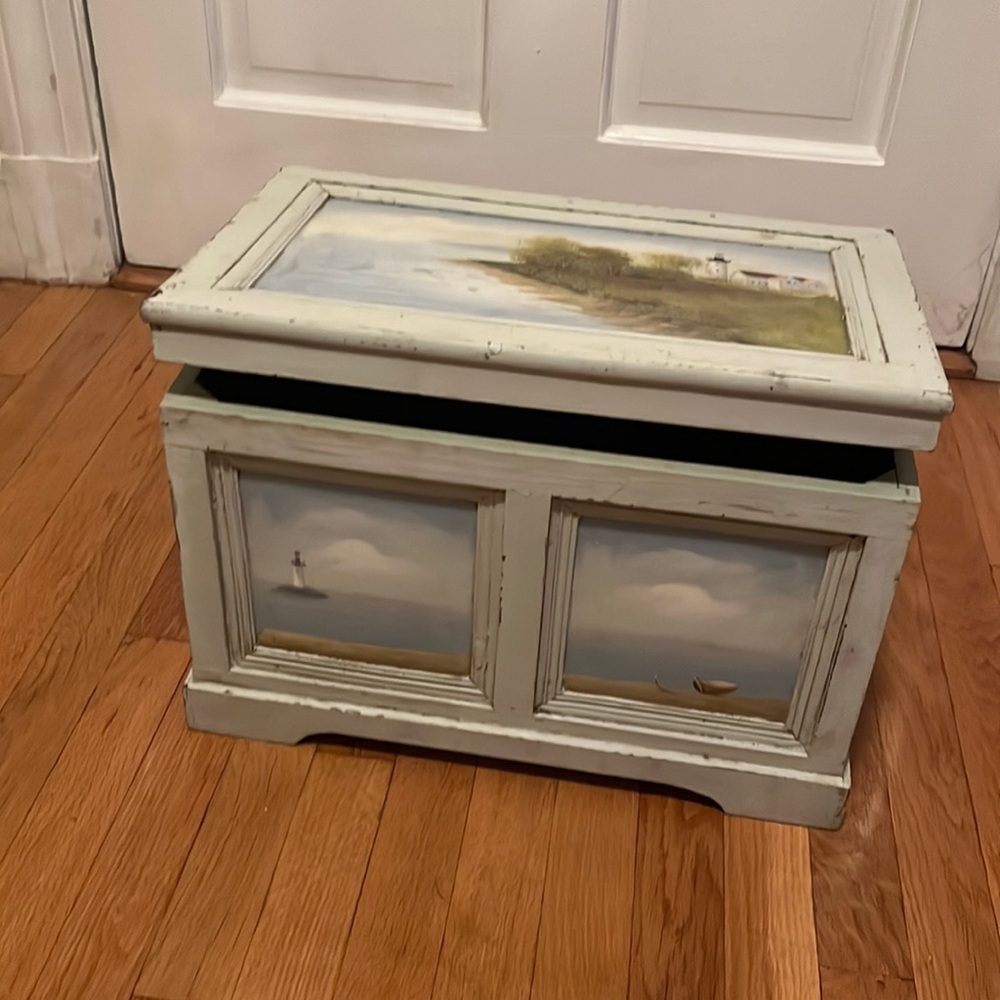 Hand painted wooden box